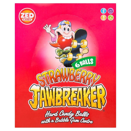 Zed Candy 6 Strawberry Jawbreaker Balls 49.5g