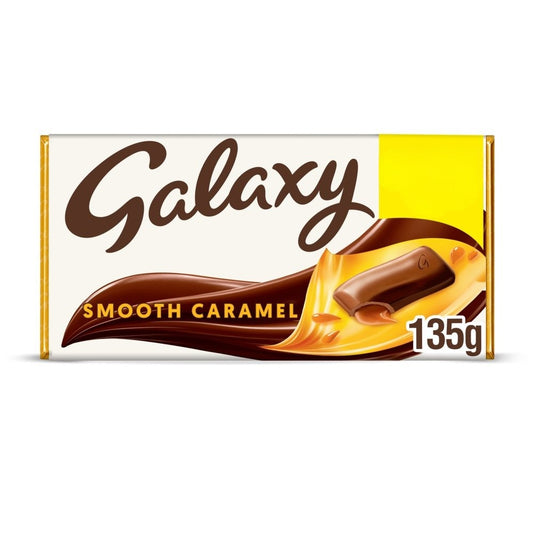 Galaxy Smooth Caramel & Milk Chocolate Block Bar 135g Box of 12