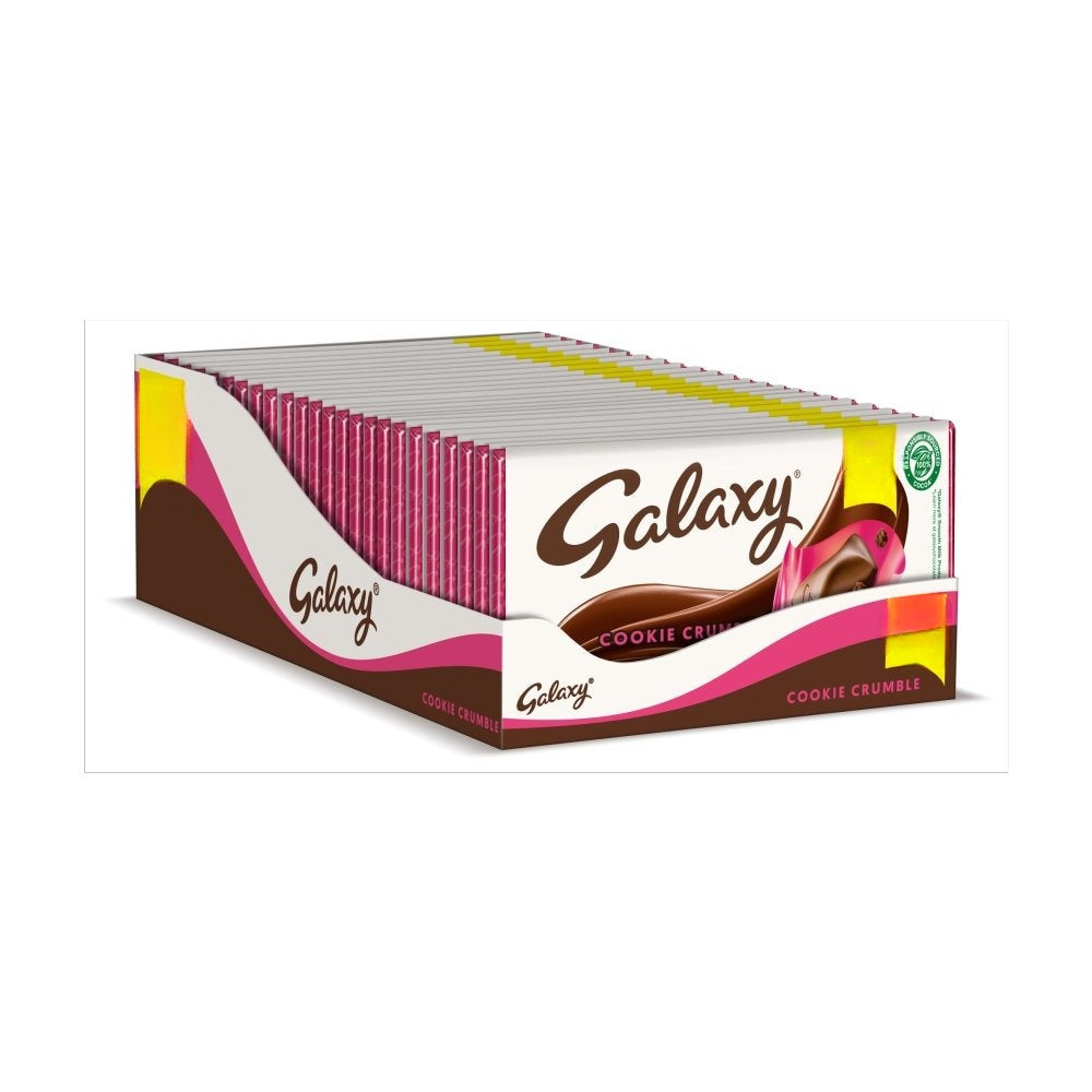 Galaxy Cookie Crumble & Milk Chocolate Block Bar 114g Box of 24