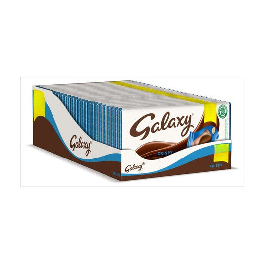 Galaxy Crispy Pieces & Milk Chocolate Block Bar 102g Box of 24