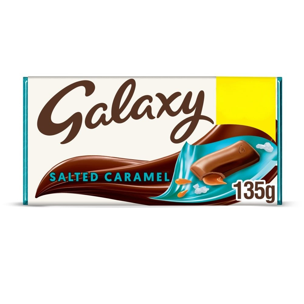 Galaxy Salted Caramel & Milk Chocolate Block Bar 135g Box of 24