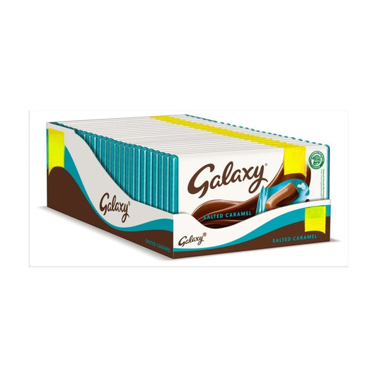 Galaxy Salted Caramel & Milk Chocolate Block Bar 135g Box of 24