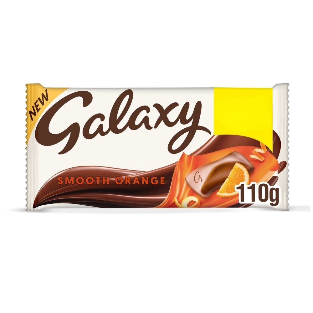 Galaxy Orange Milk Chocolate Block Bar 110g Box of 24