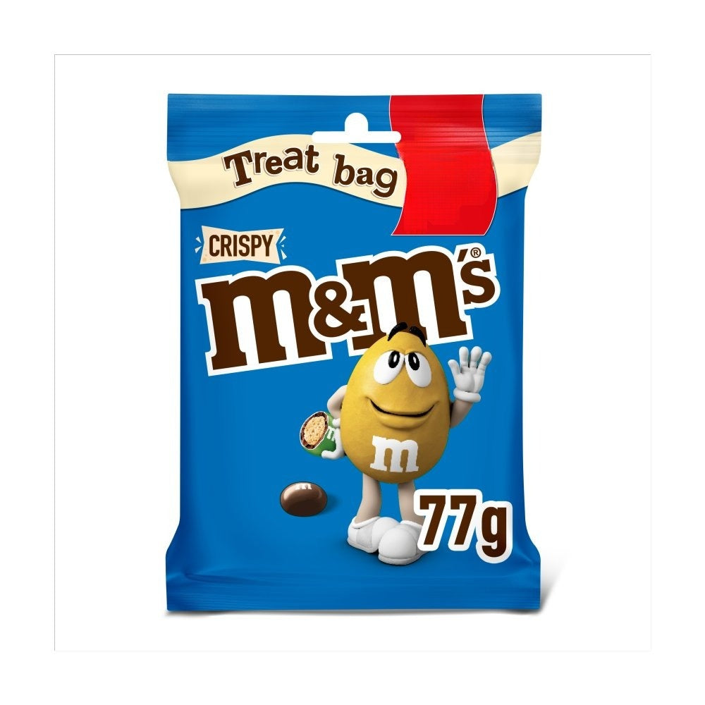 M&M's Crispy Milk Chocolate Bites Treat Bag 77g Box of 16