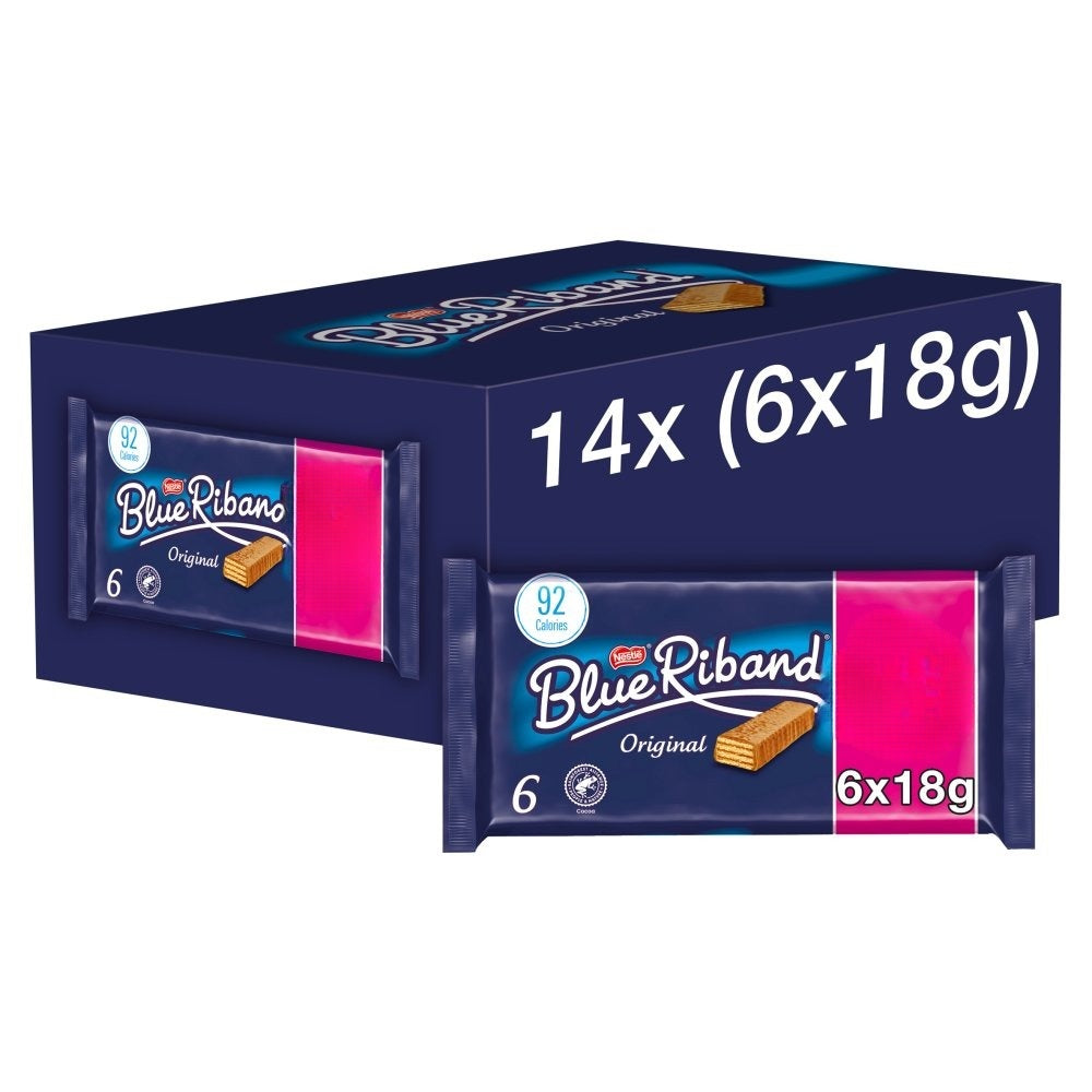 Blue Riband Milk Chocolate Caramel Wafer Biscuit Multipack 6 Pack