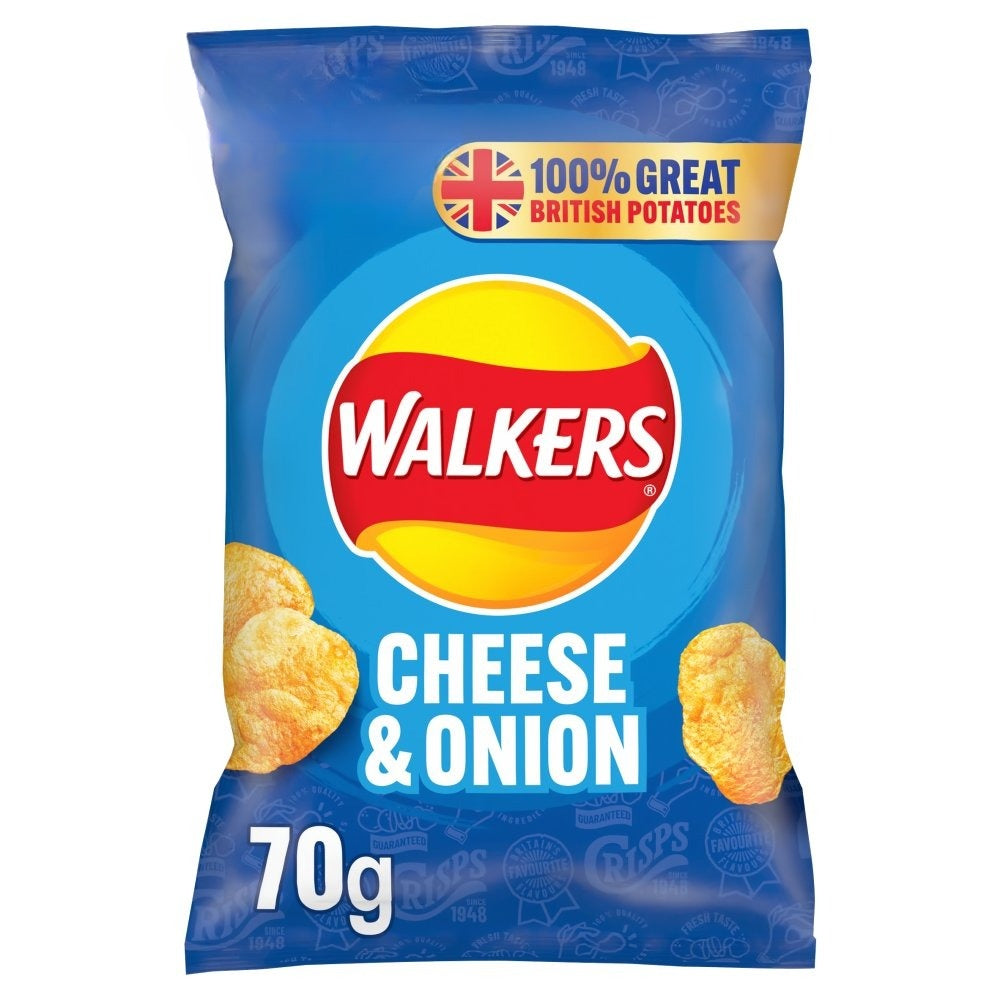 Walkers Cheese & Onion Crisps 70g