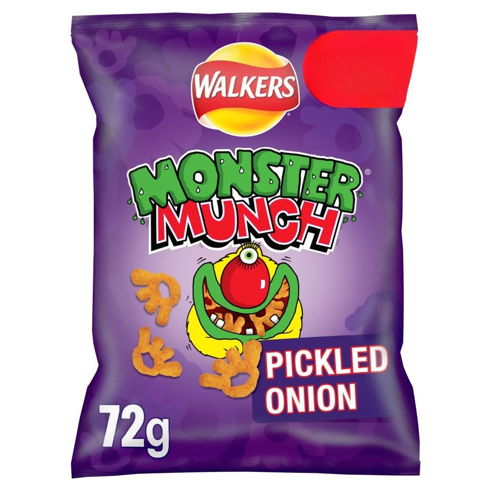 Walkers Monster Munch Pickled Onion Snacks Crisps  72g