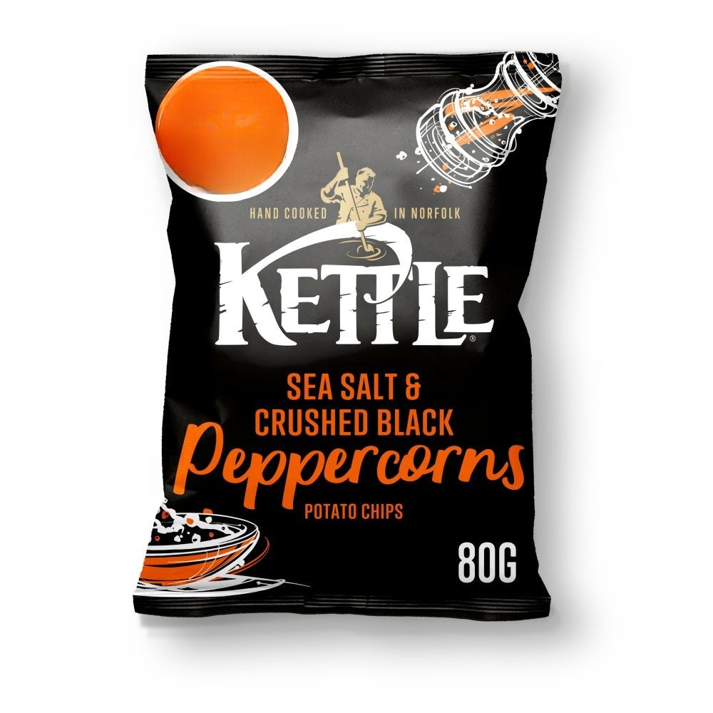 KETTLE® Chips Sea Salt & Crushed Black Peppercorns Crisps 80g