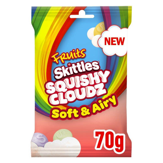 Skittles Squishy Cloudz Chewy Sweets Fruit Flavoured Sweets Treat Bag 70g