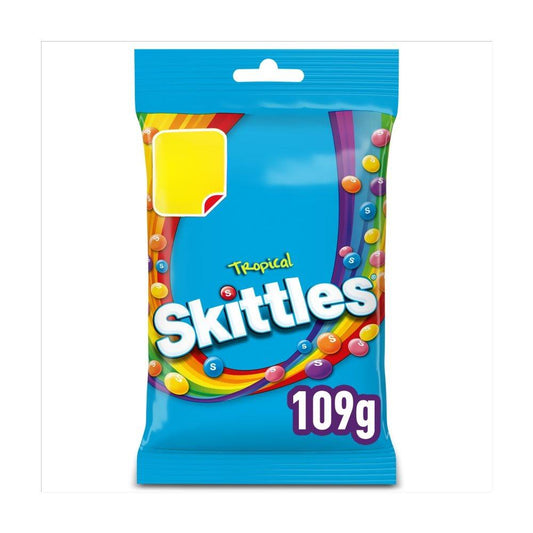 Skittles Vegan Chewy Sweets Tropical Fruit Flavoured Treat Bag 109g