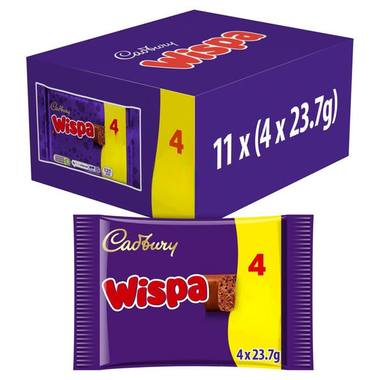 Cadbury Wispa Chocolate Bar 4 Pack Multipack 94.8g