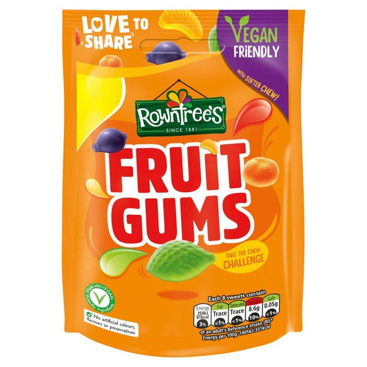 Rowntree's Fruit Gums Vegan Friendly Sweets Sharing Bag 120g