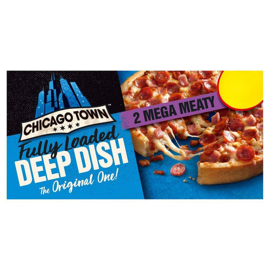 Chicago Town 2 Deep Dish Mega Meaty Mini Pizzas 2 × 157g