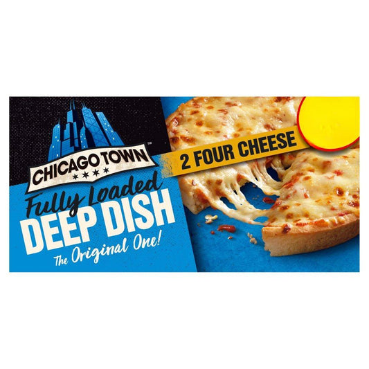 Chicago Town 2 Deep Dish Four Cheese Mini Pizzas 2 x 148g