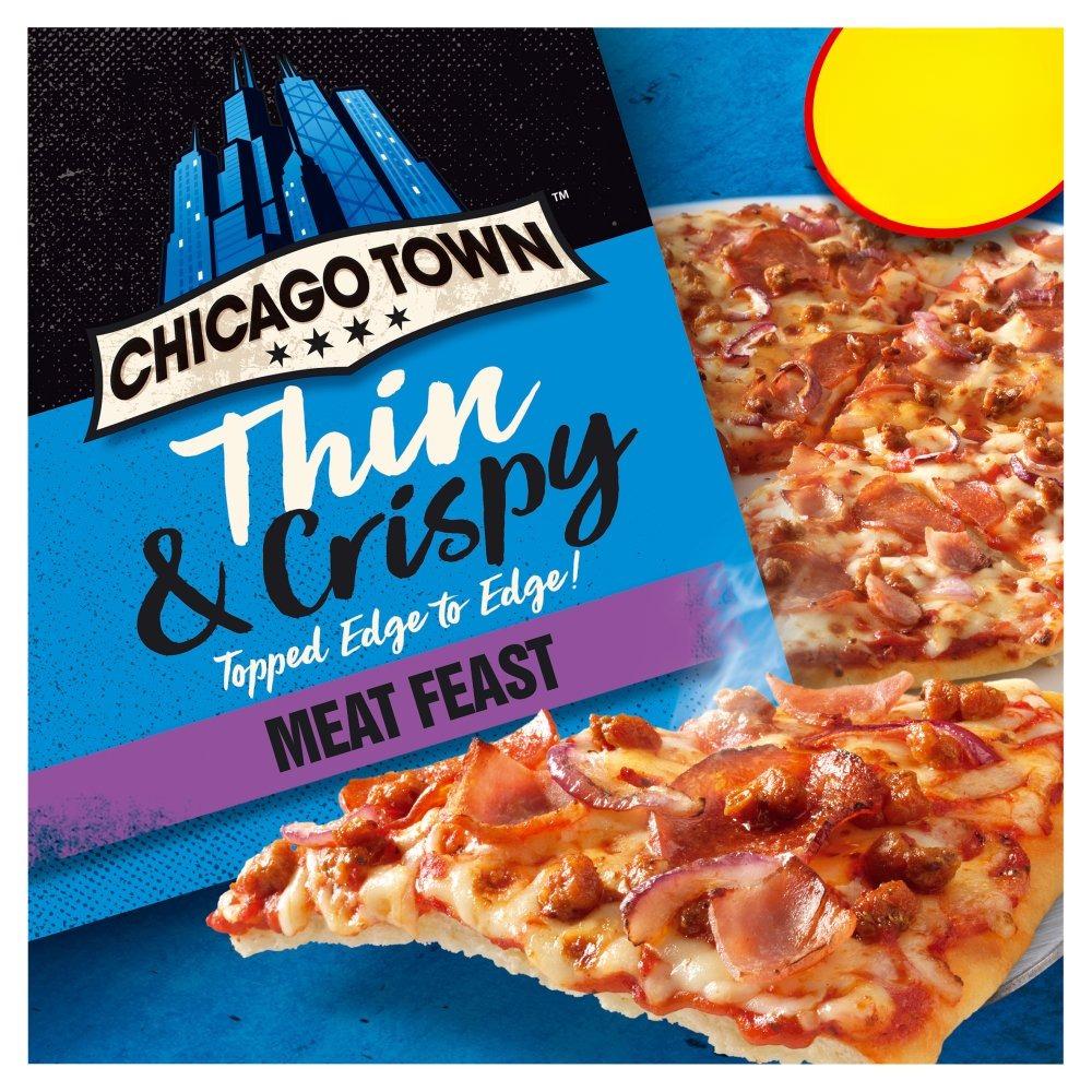 Chicago Town Thin & Crispy Meat Feast Pizza 325g