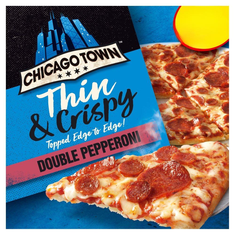 Chicago Town Thin & Crispy Double Pepperoni Pizza 305g