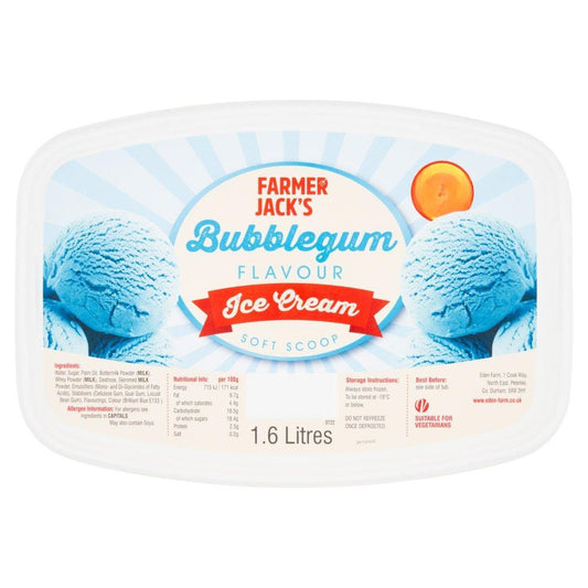 Farmer Jack's Bubblegum Flavour Ice Cream 1.6 Litres
