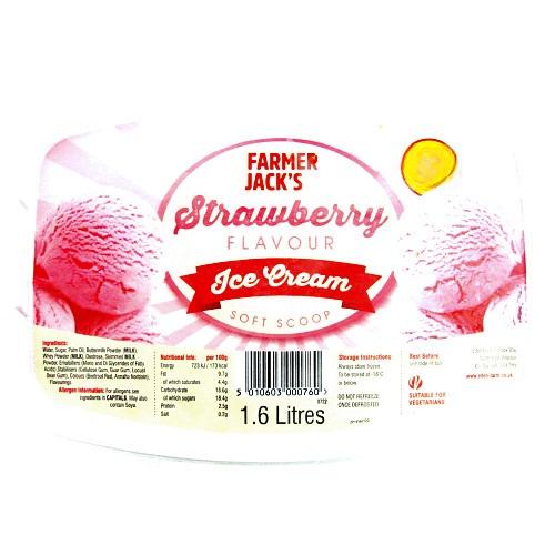 Farmer Jack's Strawberry Flavour Ice Cream 1.6 Litres