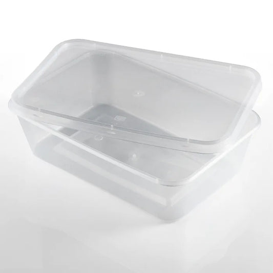 650ml Microwave Plastic Containers with Lids- Box of 125