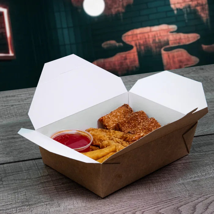 Large Kraft Takeaway Food Container (140x195x63mm) Box of 200