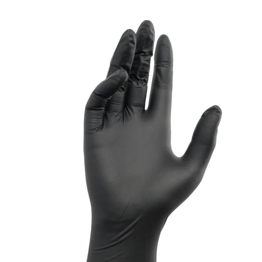 Disposable Black Vinyl Gloves Medium Box of 100