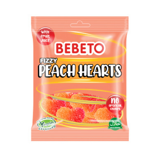 Bebeto Fizzy Peach Hearts   10x150g(4)