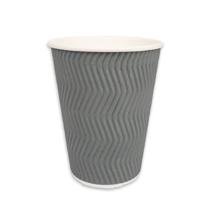 12oz Grey Ripple Wall Paper Hot Cup (CUP158/CUP265) Case of 250