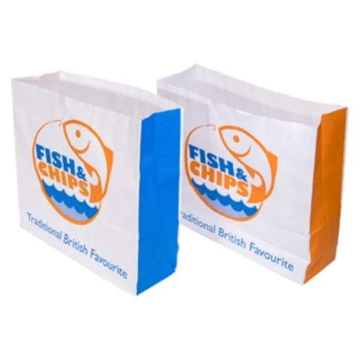 Fish & Chips Greaseproof Lined SOS3 Bags (250x80x230mm) Case of 250