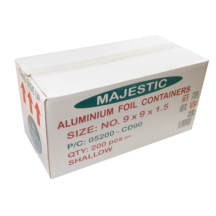 Majestic No:9 Foil Containers (9"x9"x1.5") Box of 200