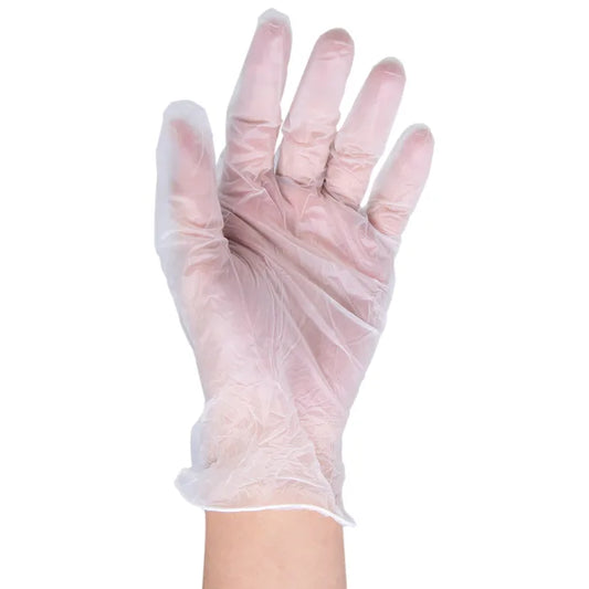 Disposable Clear Vinyl Gloves Medium Box of 100