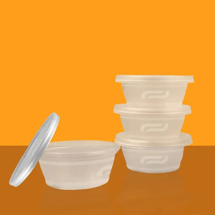 2oz Microwave Plastic Clear Cups with Lids Box of 500