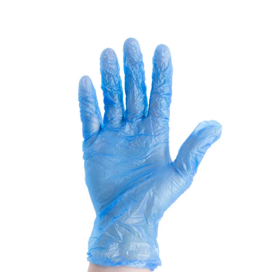 Disposable Blue Vinyl Gloves Large Box of 100