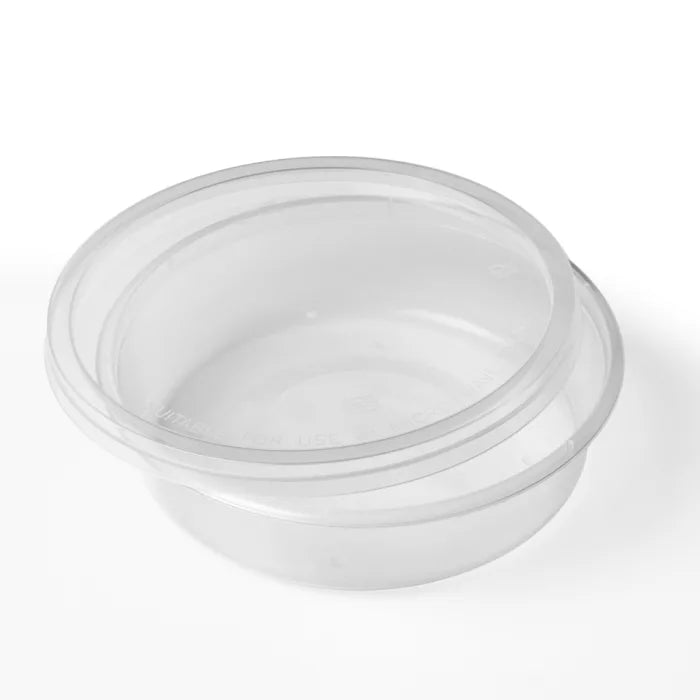 8oz Round Microwave Plastic Clear Cups with Lids-Box of 250