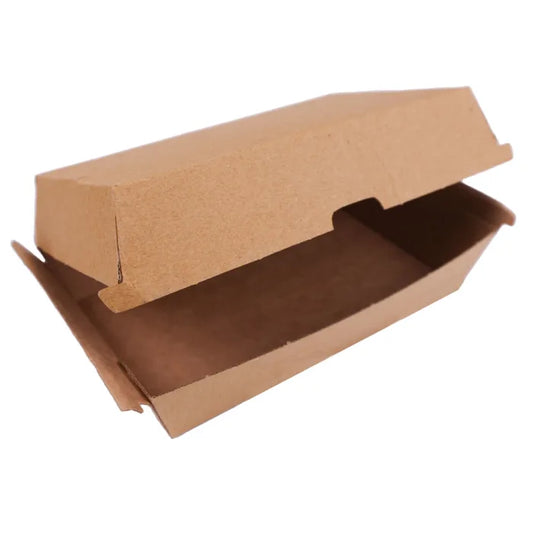 Large Kraft Clamshell Food Box (115x192x78mm) Case of 200