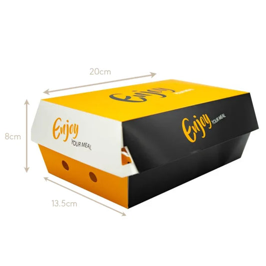 Large Card Clamshell Food Box (200x135x80mm)  Case of 200