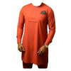 African Wear Men's Clothing Orangey Red Long Sleeve Top Shirt