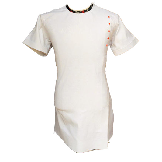 African Outfit Men's Wear White Short Sleeve Top Shirt