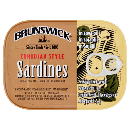 Brunswick Canadian Style Sardines in Soya Oil 106g
