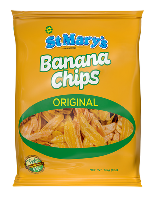 St Marys Banana Chips Family 142g Box of 30
