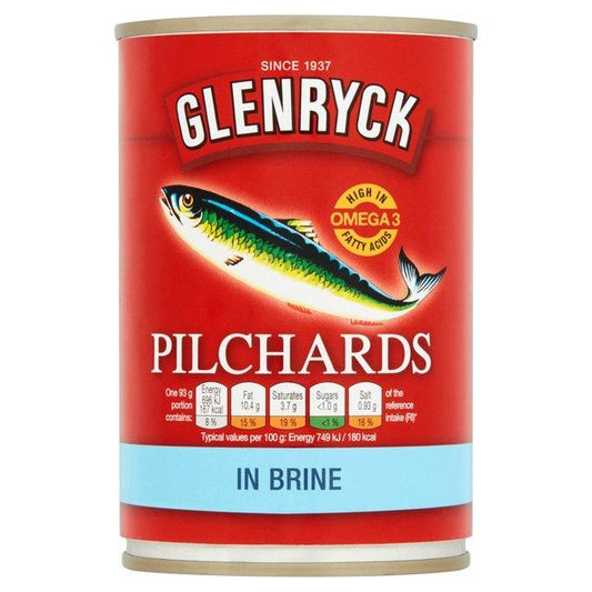 Glenryck Pilchards in Brine 400g Box of 12