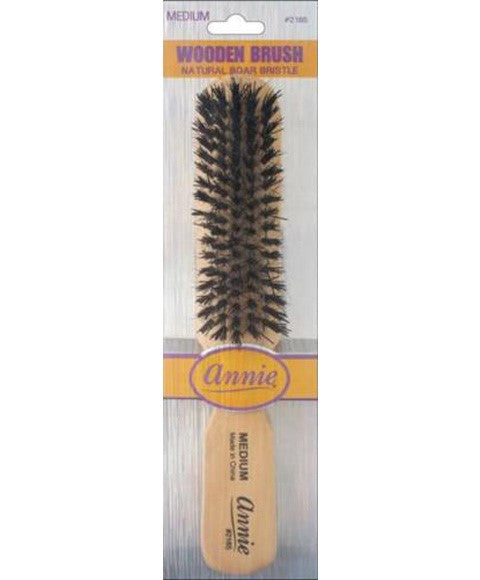 Annie Natural Boar Bristle Medium Wooden Brush 2165