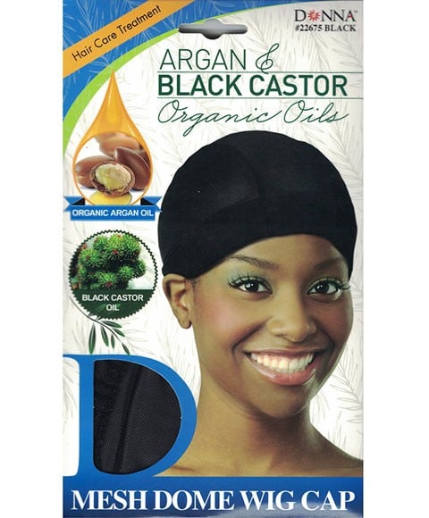 Argan And Black Castor Mesh Dome Wig Cap 22675 Black