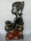 African Mothers Care Wooden Statue