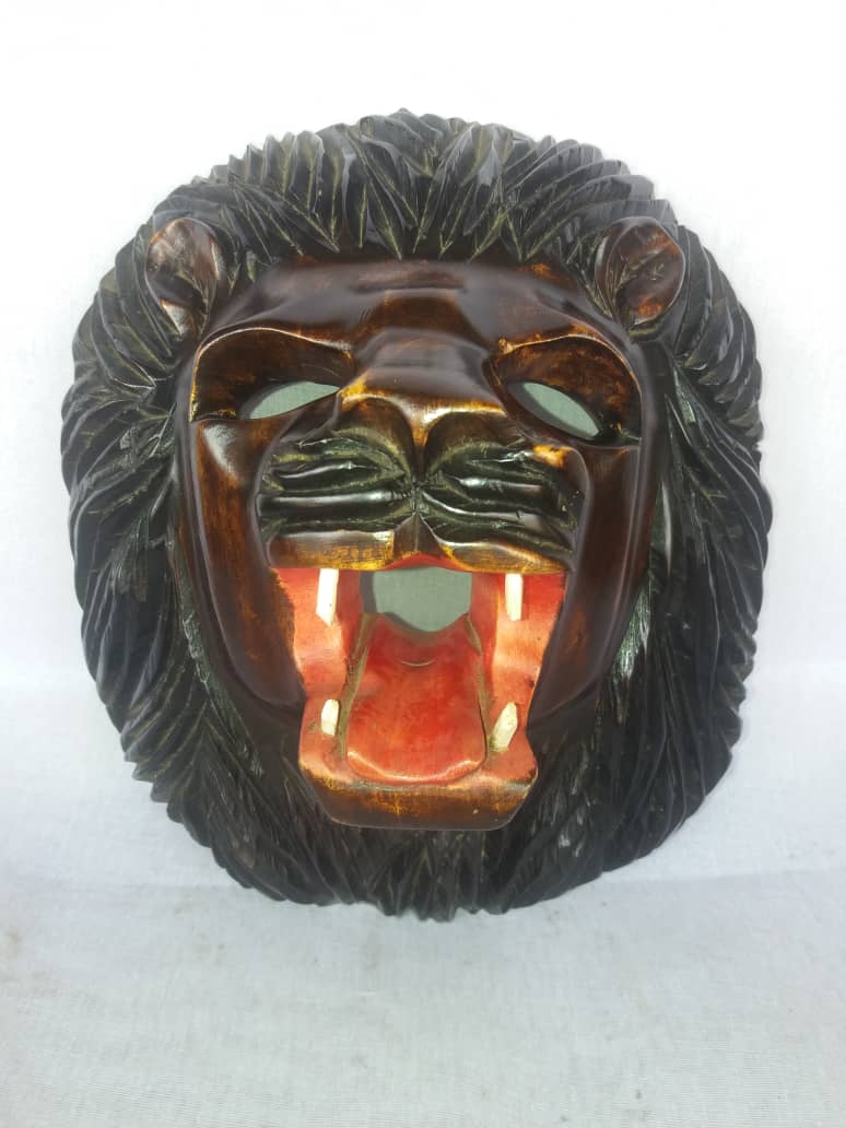 High-Quality Vintage Animals Face Wooden Mask
