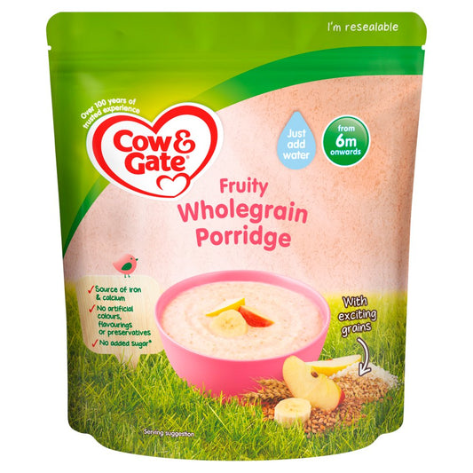 Cow & Gate Fruity Wholegrain Porridge Baby Cereal 125g