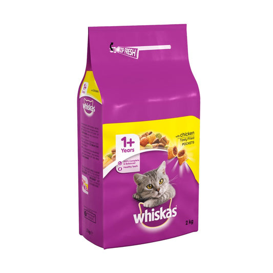 Whiskas Adult Complete Dry Cat Food Biscuits Chicken 2kg