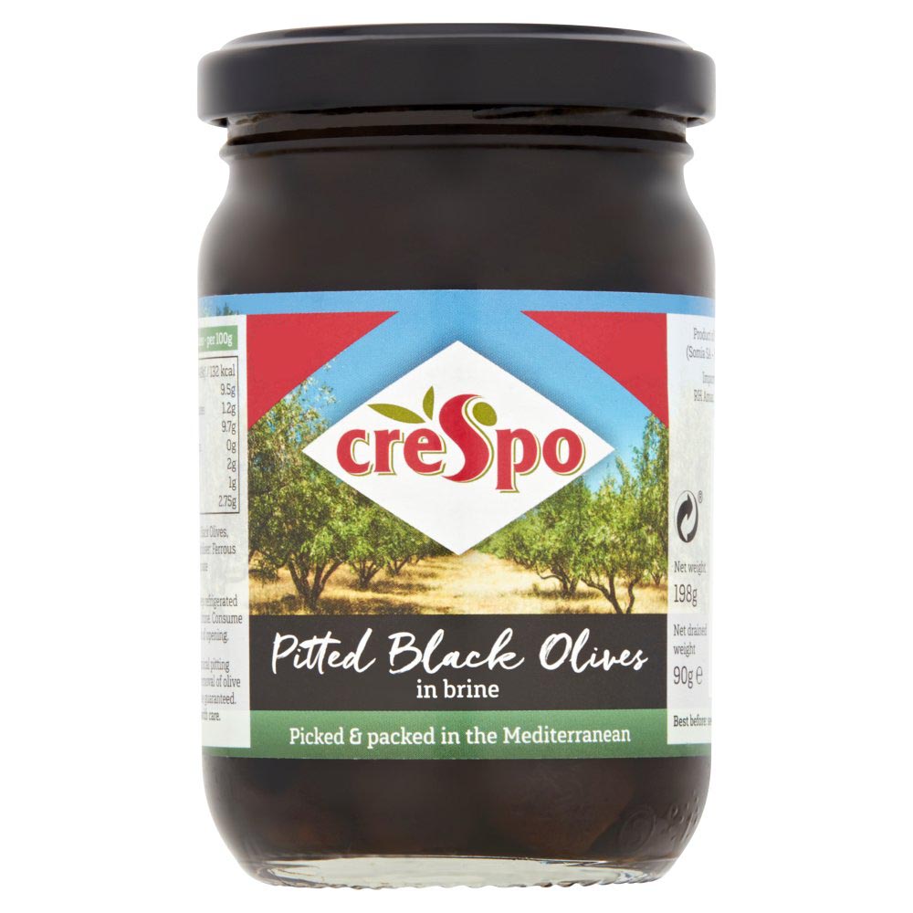 Crespo Pitted Black Olives in Brine 198g