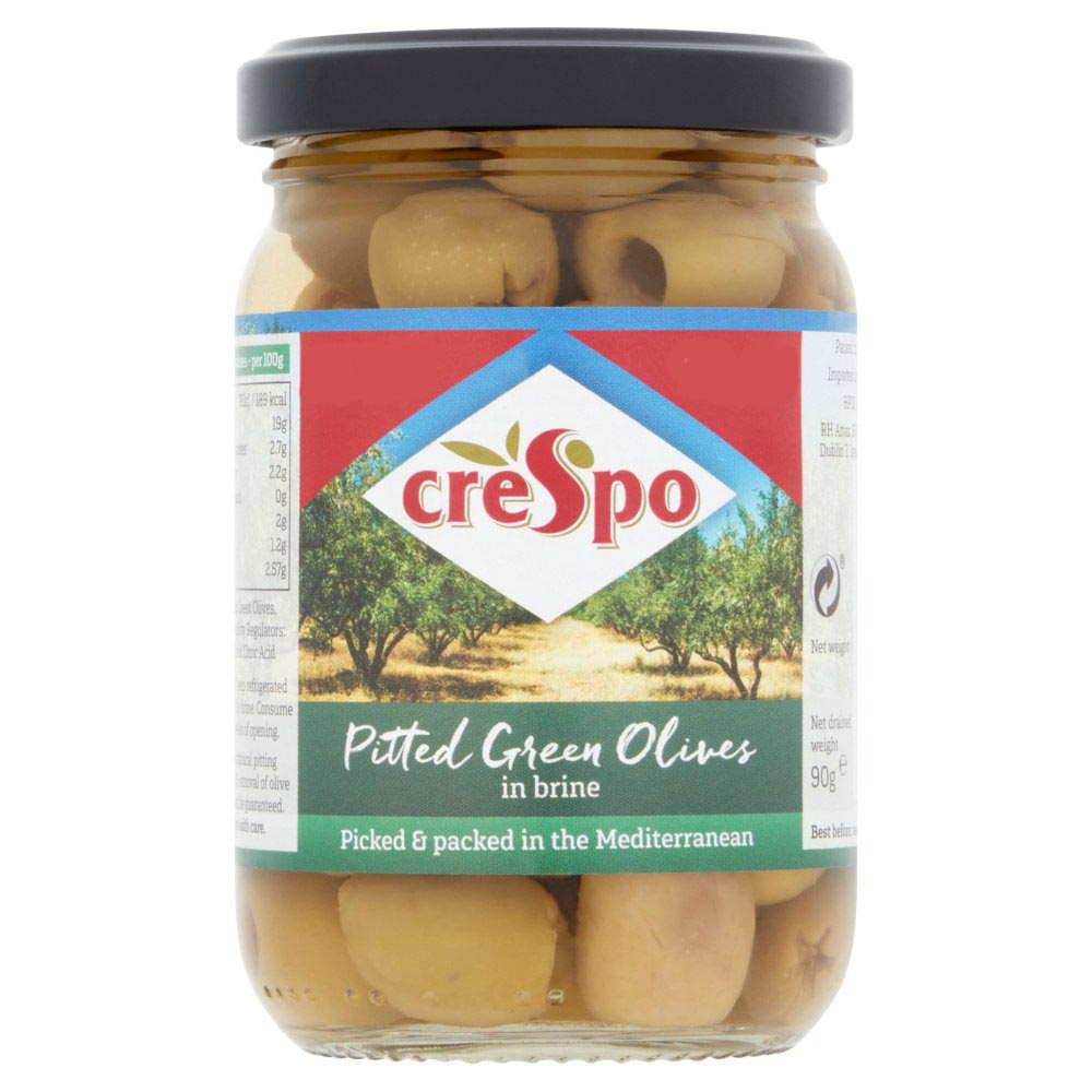 Crespo Pitted Green Olives in Brine 198g