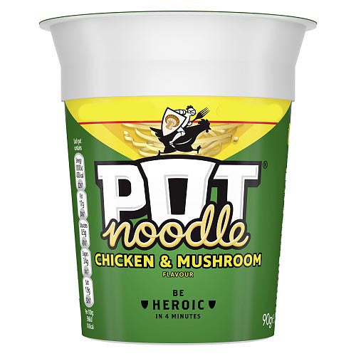 Pot Noodle Chicken & Mushroom Vegetarian Instant Snack 90g