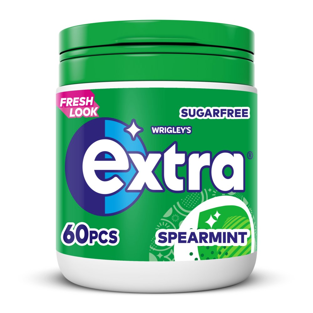 Extra Spearmint Chewing Gum Sugar Free Bottle 60 Pieces